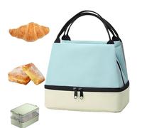 Riaisttd Bolsa de almuerzo aislada, de doble capa Cooler Tote, Oxford Cloth Food Carrier, a prueba de fugas Portable Meal Organizer, Thermal Lunch Box With Handle, Reusable Storage Bag For Work