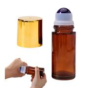 Riaisttd Botellas de vidrio de 50 ml, dispensador Flaconi Vuoti Amber Ricaricabili Con A Sfera, Per Oli Essenziali, Aromaterapia, Profumo, Autocuidado, Relax, Viaggi, Borsa Palestra e Fai Da Te
