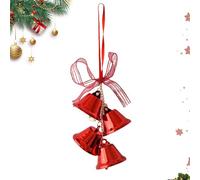 Riaisttd Campanas de Navidad | Decoraciones De Navidad De Metal Artesanal, Timbre Al Aire Libre Con Un Lazo | Para Decoración De Boda Fiesta Puerta Casa Granja Y Árbol De