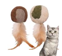 Riaisttd Catnip Toys, Teething Plush Ball, Cute Owl Doll with 4.72x3.54 Inches Size, Calming Toy, Indoor Games for Kitten Boredom Exercise, for Cats, Beige Multi