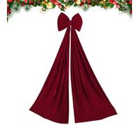Riaisttd Christmas Velvet Bows, Red Holiday Ornaments Set, Tree Topper and Decor Accents, Soft Velvet Festive Bow Design, Multi-Purpose Home Decor for Mantel Porch Patio Stairs Front Door