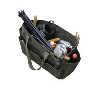 Riaisttd Cooking Utensils Storage Bag, Waxed Canvas Waterproof Camping Utensil, 46x17.5x28cm/18.11x6.89x11.02 inches Large Multifunctional Garden Tool Storage Tote for Cookware, Picnic, Army Green