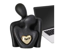 Riaisttd Couple Hugging Figurine, Romantic Abstract Figure, Aesthetic Couple Figurines, (White/Black), White ceramic, Modern and Simple For Entryway, Bookshelf, Bedroom, Living Room