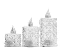 Riaisttd Crystal Candlelight, Battery Operated Led Candles, Crystal Table Centerpieces, Small/Medium/Large, 24x Flameless Candle Lamps, Christmas, Halloween, Wedding Decorations Abs