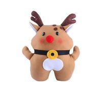 Riaisttd Cute Reindeer Stuffed Cushion, Winter Holiday Pillow, Festive Reindeer Accent Pillow, Huggable Christmas Decor Pillow, 30x28cm/11.81x11.02 Inches for Home Decorations