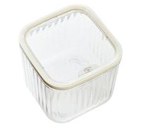 Riaisttd Desk - Cubo de basura pequeño, 6,02 x 6,02 x 5,51 pulgadas, Lidded Container, transparente Space-Saving Organizer, Cosmetics Storage, Vanity Waste Basket, for Multifunctional