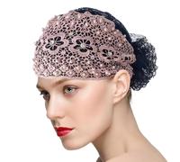 Riaisttd Diadema de encaje,de encaje - anchas de floral y perlas,Diadema ancha y elegante bohemia, accesorios de perlas para el cabello, de para niñas y adolescentes