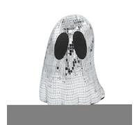 Riaisttd Disco Ball Ghost, Halloween Centerpiece Decoration, Glittery Ghost Figuras Accent, Tiered Tray Ornament for Mantle Table Fireplace Desk Home Party Display Use, Sturdy Material
