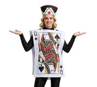 Riaisttd - Disfraz de tarjeta para jugar - Disfraz de carta, disfraz de mascarada con sombrero, para adolescentes y adultos para una noche enmascarada y