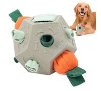 Riaisttd Dog Treat Dispenser, Interactive Chew Ball, Squeaky Enrichment Toy, 13,5 x 13 x 11 cm Teeth-Cleaning Puzzle Feeder, Soft Rubber Boredom, for Sniffing, Playing and Mental Stimulation