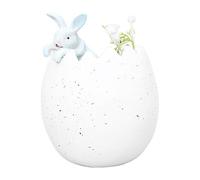 Riaisttd Easter Bunny Eggs, Tiny Bunny Sculpture Home Decor, Crafted Resin Garden Sculptures and Statues, 12cm Easter Animal for Gardens, Yard, Lawn Decoration