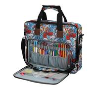 Riaisttd Embroidery Project Bag, Embroidery Kits Tote Storage Bag, Portable Sewing Kits Embroidery Supplies Storage Bag for Hoops, Floss, Kits, Crochet, Perfect Organizer for Craft Lovers
