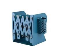 Riaisttd Estantería para libros de escritorio, estantería de escritorio, estantería de almacenamiento telescópica para pequeña librería - Organizador de metal con soporte para bolígrafos, estante