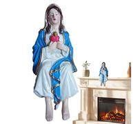 Riaisttd Estatua de la Virgen María Católica,Figura Sagrada de Resina Decorativa | Ornamento De Mesa De La Virgen María Bendita | Para Sala Oficina Estantería Biblioteca Chimenea Mueble TV Esquina
