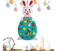 Riaisttd Felt Bunny Ornament Set, Happy Easter Chick, Eggs, Rabbit, and Carrot Felt Decorations, 95x47cm/37.4x18.5 inches Easter-Themed Home Decorations, Holiday Celebrations