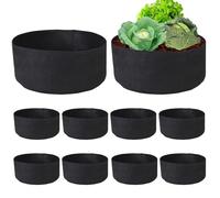 Riaisttd Garden Grow Bags, Plant Bags, Growing Vegetables with 10/15 Gallon Fabric Planter Pots, Aeration-Enhanced Reusable Container for Flowers, Fruits, Tomate, Potato, Black