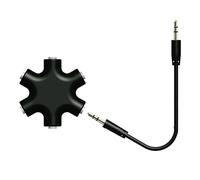 Riaisttd Headphone Splitter, Jack Audio Adapter, Stereo Output Connector, 5,2 x 1,3 cm for Music Sharing, PC Laptop Tablet Compatible, Compact Travel Use Compatibility Multiple Devices