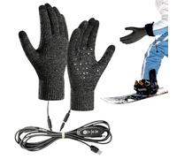 Riaisttd Heated Gloves, Electric Hand Warmer, Touchscreen Mittens, USB Powered Heating Elements, Soft Fleece Interior, Ideal for Winter Cycling, Snowboarding, Hiking, Outdoor Commuting