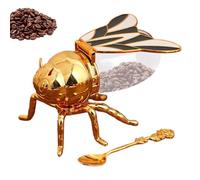 Riaisttd Honey Container, Bee Shaped Honey Pot, Syrup Dispenser, Crystal Condiment Jar with Lid, Stylish Kitchen Accessory 5,91 x 3,94 x 3,54 pulgadas for Seasoning, Breakfast Foods