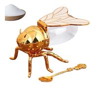 Riaisttd Honey Container, Bee Shaped Honey Pot, Syrup Dispenser, Crystal Condiment Jar with Lid, Stylish Kitchen Accessory 5,91 x 3,94 x 3,54 pulgadas for Seasoning, Breakfast Foods