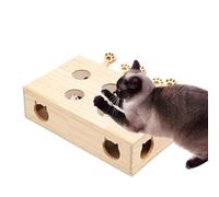 Riaisttd Interactive Cat Toy, Kitten Hunting Game, Wooden Cat Toys, Indoor Cat Toys, Cat Mice Toys, Cat Hunting Game, Mice Hunting Toy 12.99x10.24x3.94 inches for Indoor Cats, Kittens