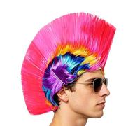 Riaisttd Iroquese Mohawk Peluca de pelo | Colorido peine de gallo y diversión para el pelo | Mascarada Punk Iroquese Peluca | Para parejas de adultos Amor Mujeres Hombres