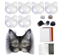 Riaisttd Kit de creación de máscaras de gato en blanco, juego de 18 piezas, accesorios para disfraces de animal, accesorios para disfraces de animales divertidos y eventos, 350 g