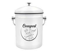 Riaisttd Kitchen Compost Bin, Countertop Food Waste Container, Olor-Resistant Indoor Compost Bucket, Product Size About 28.5x17.5cm Rust-Proof Metal Bin Collector for Home