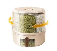 Riaisttd Kitchen Grain Dispenser, Multi-Grid Detachable Dry Food Container, Airtight Storage Solution, 9.06x10.2x9.53 pulgadas Rotation 360 grados Organization for Kitchen Use