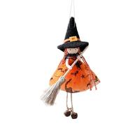 Riaisttd Kitchen Witch Doll, Hanging Figura ornament, 4,72 x 7,87 pulgadas Scary Halloween Decoration, Handcrafted Vintage Design, Spooky Collectible Accent for Wall, Patio, Garden, Window