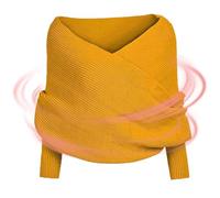 Riaisttd Knitted Scarf, Sleeve Wrap, Winter Shawl, Cotton Material, Warm Design, Fashion Accessory, Cozy Layer, Casual Look, Soft Texture, Stylish Cape, Versatile Wear, Outdoor Comfort, Turmeric, Se