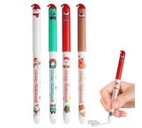 Riaisttd Lápices borrables para niños, 4 piezas de utensilios de escritura de Navidad, rotulador de firma de vacaciones, para la enseñanza, planificación de arte, diario, scrapbooking, informes