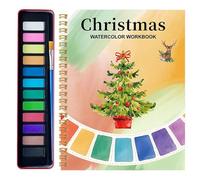 Riaisttd Libro de Trabajo de Acuarela | Libro para colorear de acuarela con 12 colores | Conjunto de Veces con Colores para Aprender Para El Hogar Lecciones Viajes Y Curso De Arte