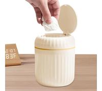 Riaisttd Light Luxury Desktop Trash Can, Paper Waste Press Bin with Lid, Chic Tabletop Garbage Can for Bedroom, End Table, and Bedside Table, Ideal for Home Decor Stylish Waste Management