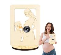 Riaisttd Marco de fotos de ultrasonido, marco de recuerdo de ecografía con forma de madre embarazada, decoración de guardería para anuncios de embarazo, revelación de género, regalo de pareja y madre