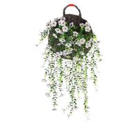 Riaisttd Morning Flowers, Artificial Morning Glory Basket, Home Decor Accents, Naranja, Pinky, Rose Red, White, Ideal para Deck Wall Porch Front Fall Gazebo Balconies Door