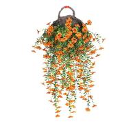Riaisttd Morning Flowers, Artificial Morning Glory Basket, Home Decor Accents, Naranja, Pinky, Rose Red, White, Ideal para Deck Wall Porch Front Fall Gazebo Balconies Door