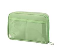 Riaisttd Multifunctional Girls Pencil Bag Case, 12-Compartment Pencil | Pouch, Convenient Large Storage Pen Pouch Holder, Portable Cosmetic Travel Bag for Makeup, Pens, and Accessories, Verde,
