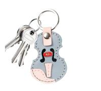 Riaisttd Multipurpose Vintage Leather Keychain, Violin Keychain Making Kit, Lightweight and Stylish Accessory for Backpacks, School Bags, and Daily Use, azul, Fare riferimento alla descrizione
