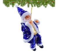 Riaisttd Navideños para Árbol,Muñeco Trepador Eléctrico con Cuentas Cadena | Muñeco Decorativo De Navidad con Barba Blanca para Hogar Puerta Centro Comercial Guardería Niños