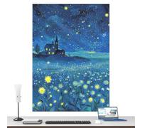 Riaisttd Noche estrellada 1000 piezas | 70 x 51 cm 1000 piezas purpurina romántica decoración casa,Puzzle Romántico | Para Familia Trabajo Oficinas Situaciones Sociales Hogar Diario