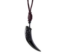 Riaisttd Obsidian Necklace, Black Healing, Pendant with Cord, 2.36x0.51 Inches, Protective Energy Amulet Jewelry for Men, Women, Couples, Spiritual Gift, Daily Wear and Meditation