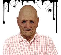 Riaisttd Old Man Face Cover, Horror Cosplay Masque Props for Adults, Scary Halloween Masque for Parties, Premium Latex Face Cover for Masquerade and Cosplay Events