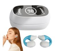 Riaisttd Open Ear Earbuds, Clip On Running Headphones, True Wireless Earphones with Charging Case, Secure Fit, Long Lasting Battery, Lightweight Headset for Commuting & Workouts