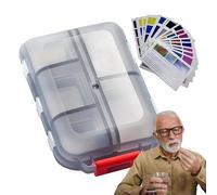 Riaisttd Organizador de píldoras de viaje, contenedor de pastillas de viaje portátil, organizador de pastillas de medicamentos, caja de almacenamiento de medicamentos, estuche compacto para pastillas