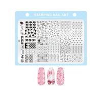 Riaisttd Placa Estampadora De Uñas,Moldes De Arte De Presión Para Manicura,Kit placa estampado de uñas | Para Bodas, Preparación, Estudio, Principiantes, Práctica, Hogar Y Salón