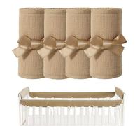 Riaisttd Protector de Barandilla para Cuna,Piezas de Algodón de Gasa Transpirable con Correas Ajustables,Cubierta para Barra De Cuna - para Dormitorio Salón Épocas Cálidas Ambientes Interiores