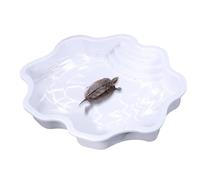 Riaisttd Reptile Water Dish, Large Capacity Pool Turtle Feeder Dish 11.81x11.81x2.17 Inches, Turtle Food And Bowl, Tub for Geckos And Turtles, Natural Habitat Creation