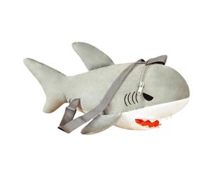 Riaisttd Shark Backpack, Cartoon Plush Bookbag, Soft Kindergarten Bag, 19.69x7.87 Inches, Aesthetic Stuffed Doll, Home Decor for Boys & Girls, Birthday Gift, Cute & Fun Kids Accessory, Gris,