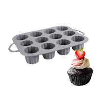 Riaisttd Silicone Cupcake Molds, Nonstick Muffin Pan, Food-Grade Pans, Creamy, Gray, Ideal for Baking Bread, Tart, Chocolate, Cookies, Fondant, Kitchen Accessory, Oven Safe Molds